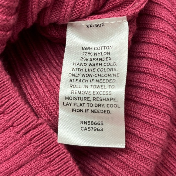 Open Edit Ribbed Sweater Size Small Pink Square Neck Spring Easter Asymmetrical - Picture 7 of 9